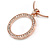 23mm Clear Crystal Eternity Circle of Love Pendant with Snake Type Chain In Rose Gold - 44cm L/ 5cm Ext - view 3