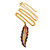 Multicoloured Enamel Leaf Pendant with Gold Tone Chain - 44cm L/ 5cm Ext - view 3
