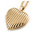 28mm Across/Gold Tone Heart Shaped Locket Pendant with Gold Tone Chain - 41cm L/ 4cm Ext - view 5