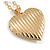 28mm Across/Gold Tone Heart Shaped Locket Pendant with Gold Tone Chain - 41cm L/ 4cm Ext - view 8