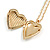 28mm Across/Gold Tone Heart Shaped Locket Pendant with Gold Tone Chain - 41cm L/ 4cm Ext - view 3