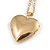 28mm Across/Gold Tone Heart Shaped Locket Pendant with Gold Tone Chain - 41cm L/ 4cm Ext - view 4