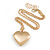 28mm Across/Gold Tone Heart Shaped Locket Pendant with Gold Tone Chain - 41cm L/ 4cm Ext - view 2