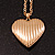 28mm Across/Gold Tone Heart Shaped Locket Pendant with Gold Tone Chain - 41cm L/ 4cm Ext - view 9