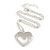 28mm Across/Silver Tone Heart Shaped Locket Pendant with Silver Tone Chain - 41cm L/ 4cm Ext - view 5