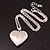 28mm Across/Silver Tone Heart Shaped Locket Pendant with Silver Tone Chain - 41cm L/ 4cm Ext - view 9