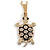 30mm L/ Small Crystal Turtle Pendant with Chain in Gold Tone - 42cm L/ 5cm Ext