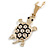 30mm L/ Small Crystal Turtle Pendant with Chain in Gold Tone - 42cm L/ 5cm Ext - view 5