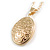20mm Tall/Gold Tone Oval Locket Pendant with Gold Tone Chain - 43cm L/ 5cm Ext - view 7