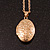 20mm Tall/Gold Tone Oval Locket Pendant with Gold Tone Chain - 43cm L/ 5cm Ext - view 10
