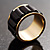 Black Plastic Broad Band Costume Ring - view 4