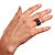 Black Plastic Broad Band Costume Ring - view 2