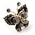 3D Crystal Butterfly Ring (Gold&Black) - view 3