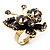 3D Crystal Butterfly Ring (Gold&Black) - view 4
