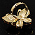3D Crystal Butterfly Ring (Gold&Black) - view 5