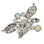 Rhodium Plated Diamante Dragonfly Fashion Ring (Ice Clear)