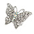 Silver Tone Clear Crystal Butterfly Ring - view 4