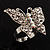 Silver Tone Clear Crystal Butterfly Ring - view 11