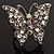 Silver Tone Clear Crystal Butterfly Ring - view 9