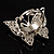 Silver Tone Clear Crystal Butterfly Ring - view 6