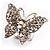 Silver Tone Clear Crystal Butterfly Ring - view 8