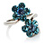 Sky Blue Crystal Flower Ring