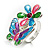 Multicolour Enamel Flower And Butterfly Ring - view 5