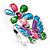 Multicolour Enamel Flower And Butterfly Ring