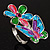 Multicolour Enamel Flower And Butterfly Ring - view 4