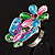 Multicolour Enamel Flower And Butterfly Ring - view 11