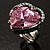 Pink Crystal Contemporary Heart Ring - view 4