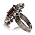 Hot Red Oval-Cut Cz Crystal Cocktail Ring (Silver Tone) - view 6