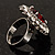 Hot Red Oval-Cut Cz Crystal Cocktail Ring (Silver Tone) - view 12