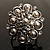 Bridal Imitation Pearl Crystal Floral Ring (Silver Tone) - view 12