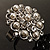 Bridal Imitation Pearl Crystal Floral Ring (Silver Tone) - view 4