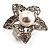 Crystal Star Pear Style Fashion Ring (Silver Tone) - view 2
