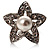 Crystal Star Pear Style Fashion Ring (Silver Tone) - view 8