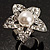 Crystal Star Pear Style Fashion Ring (Silver Tone)