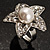 Crystal Star Pear Style Fashion Ring (Silver Tone) - view 10