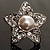 Crystal Star Pear Style Fashion Ring (Silver Tone) - view 3