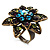 Bronze-Tone Crystal Flower Cocktail Ring (Multicoloured) - view 4