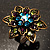 Bronze-Tone Crystal Flower Cocktail Ring (Multicoloured) - view 2