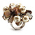 Faux Pearl & Shell Cluster Silver Tone Ring (Light Cream & Antique White) - view 3