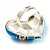 Light Blue Enamel Diamante Asymmetrical Heart Ring (Silver Tone) - view 7