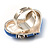 Blue Violet Enamel Crystal Asymmetrical Heart Ring In Silver Tone - Adjustable Size 8/9 - 40mm Across - view 5