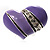 Lavender Enamel Diamante Asymmetrical Heart Ring (Silver Tone) - view 8