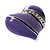 Lavender Enamel Diamante Asymmetrical Heart Ring (Silver Tone) - view 5