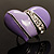 Lavender Enamel Diamante Asymmetrical Heart Ring (Silver Tone) - view 2