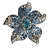 Light Blue Diamante Flower Ring (Silver Tone) - view 3