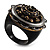 Vintage Crystal Dome Cocktail Ring (Black, Bronze) - view 5